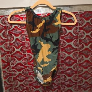 Foxy's Open Back Camo Leotard